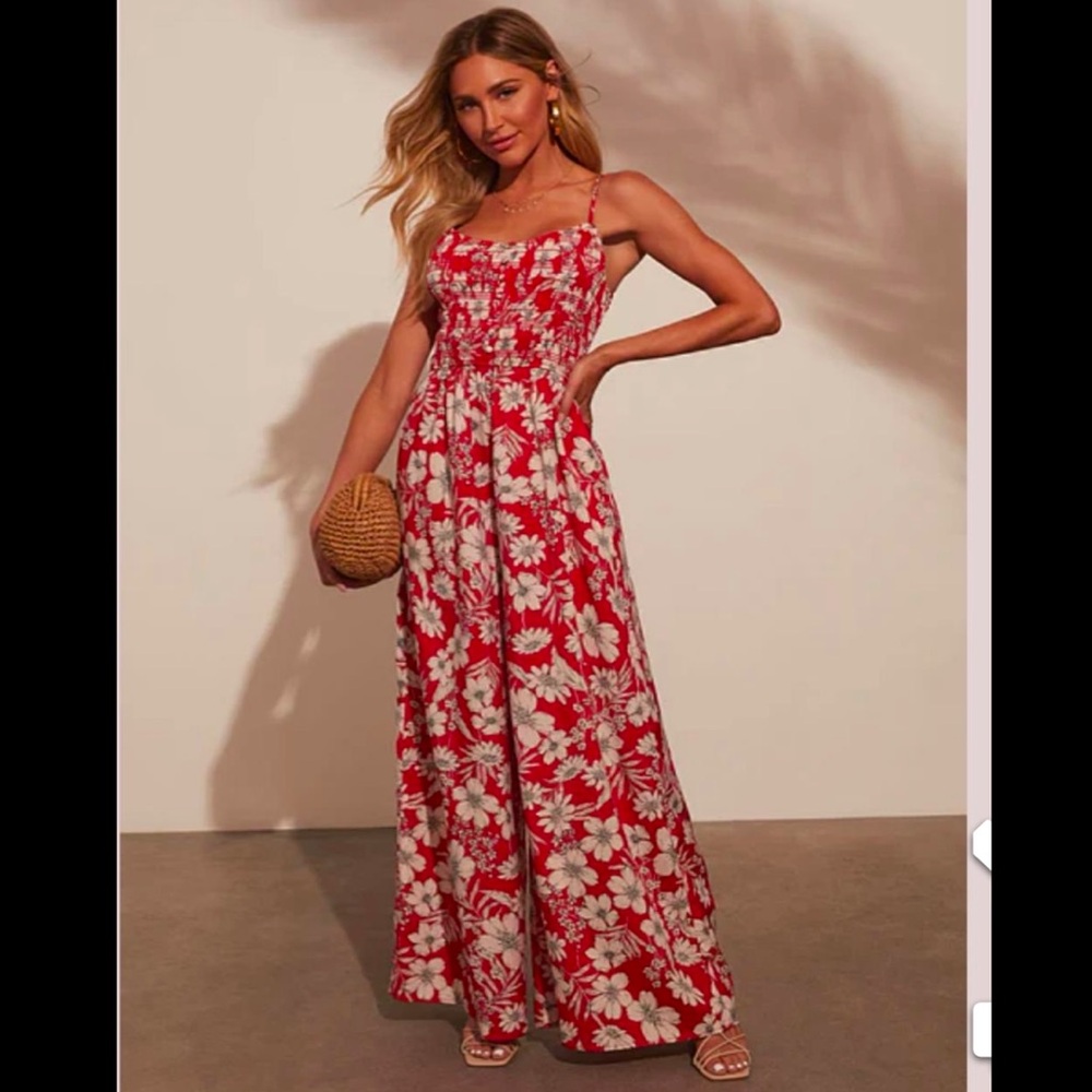 VICI Willa Floral Wide Leg Jumpsuit M